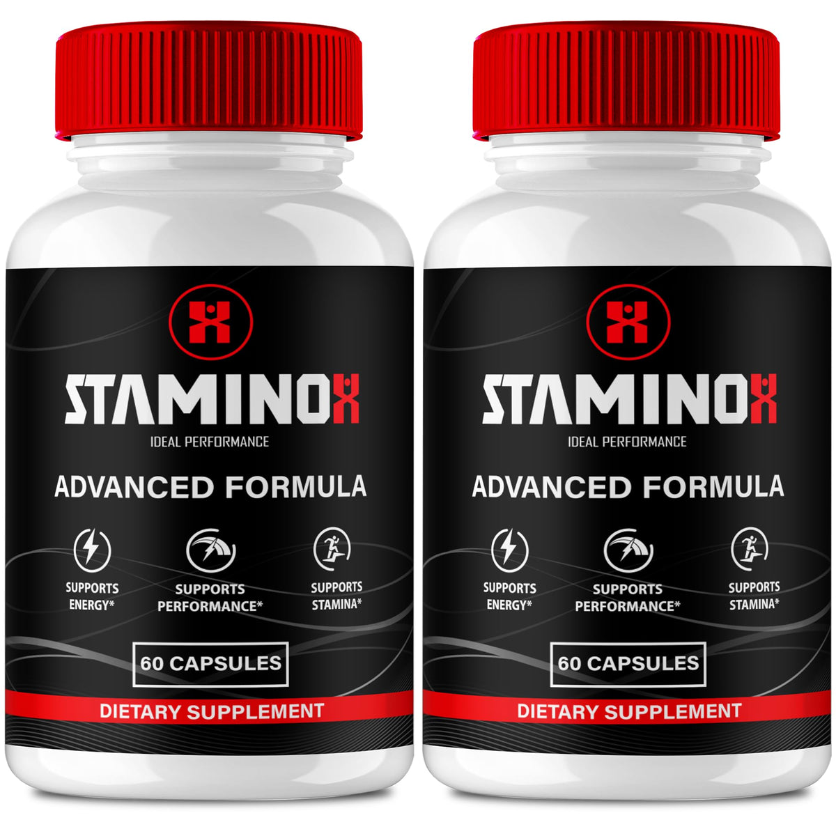 IDEAL PERFORMANCE Staminox bottle front view for daily energy support