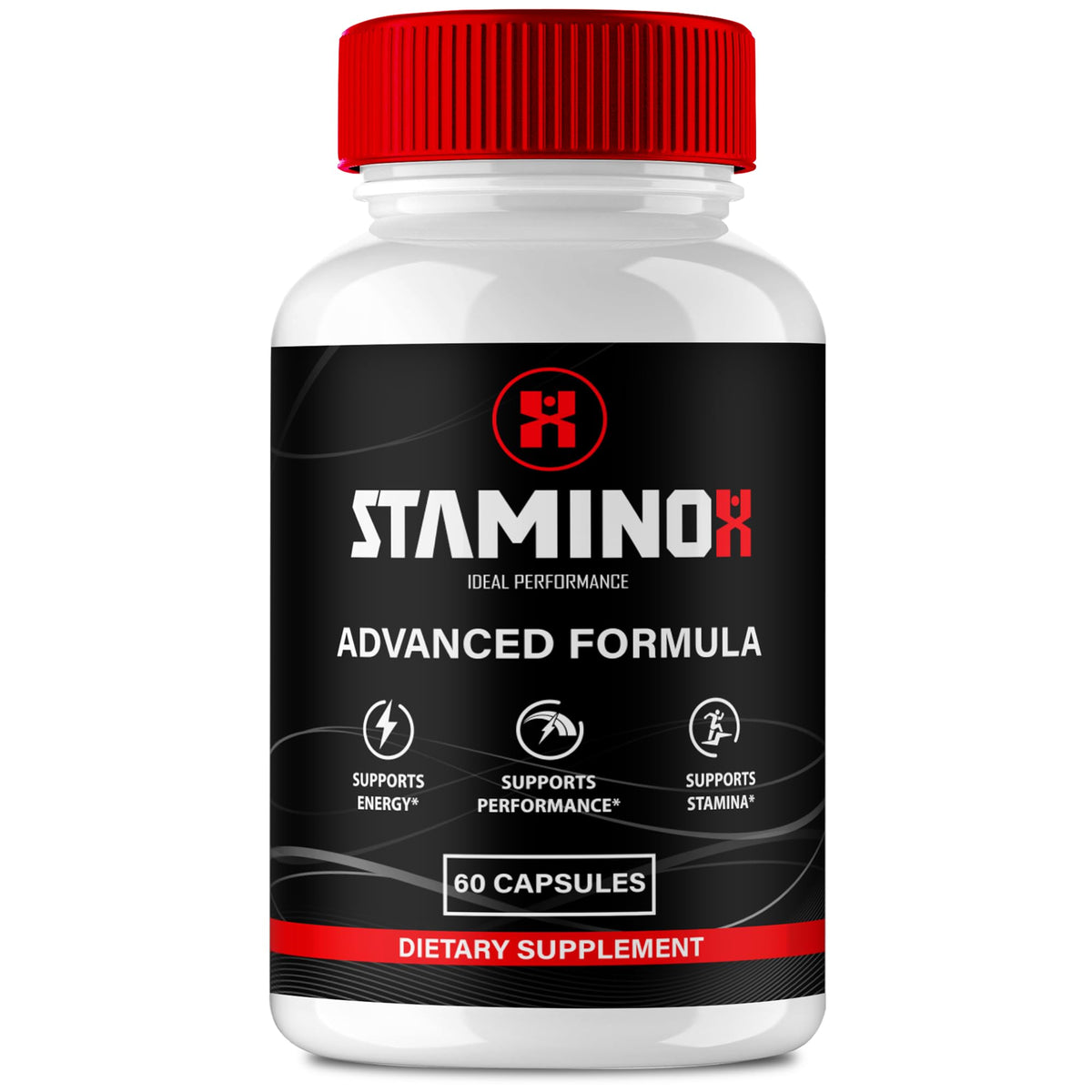 IDEAL PERFORMANCE Staminox Capsules bottle front signals trusted daily stamina support