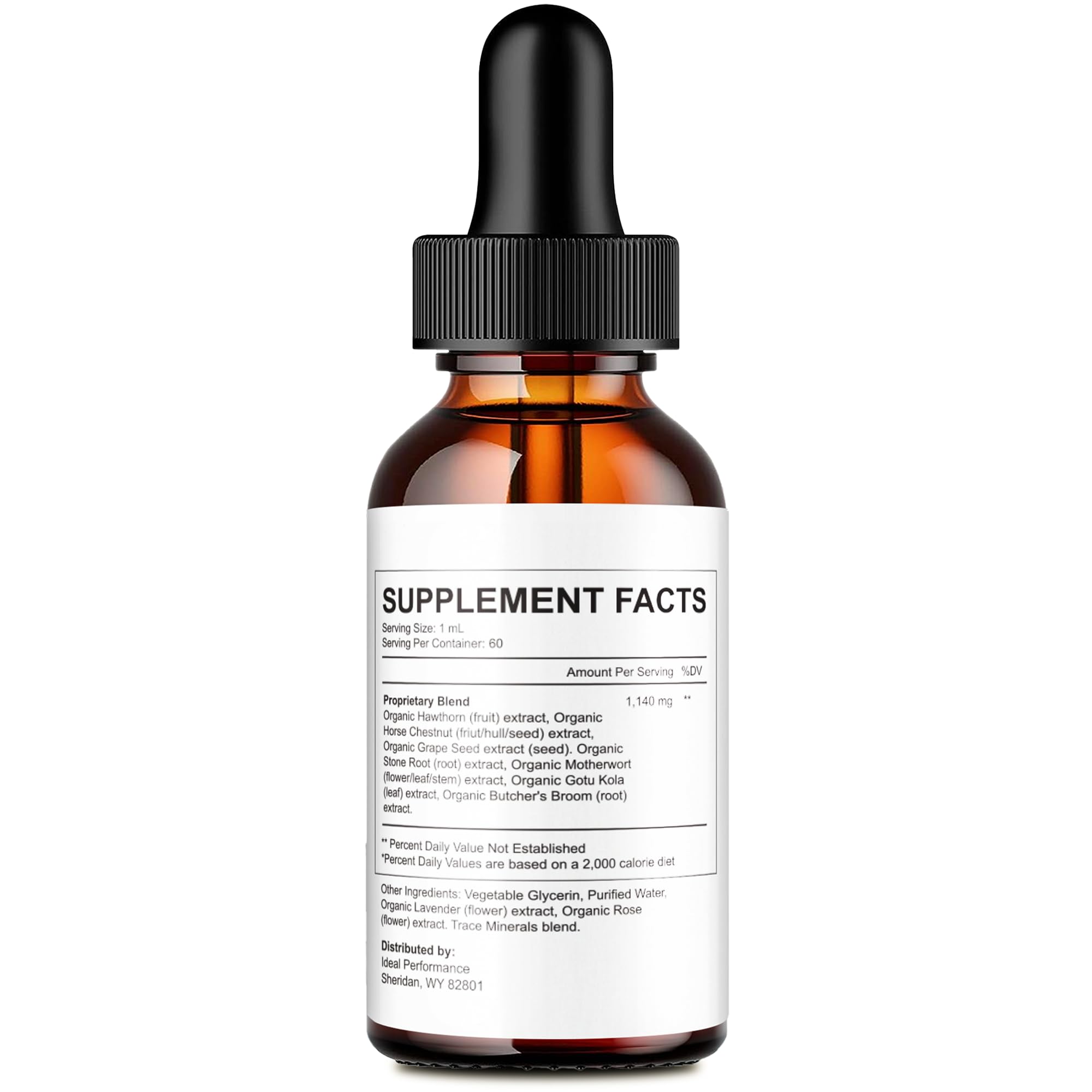 IDEAL PERFORMANCE Sugar Drops bottle close-up highlights premium formula for healthy circulation
