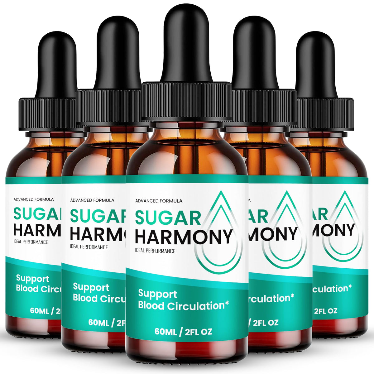 IDEAL PERFORMANCE Sugar Harmony Drops bottle highlights natural ingredients for daily balance support.