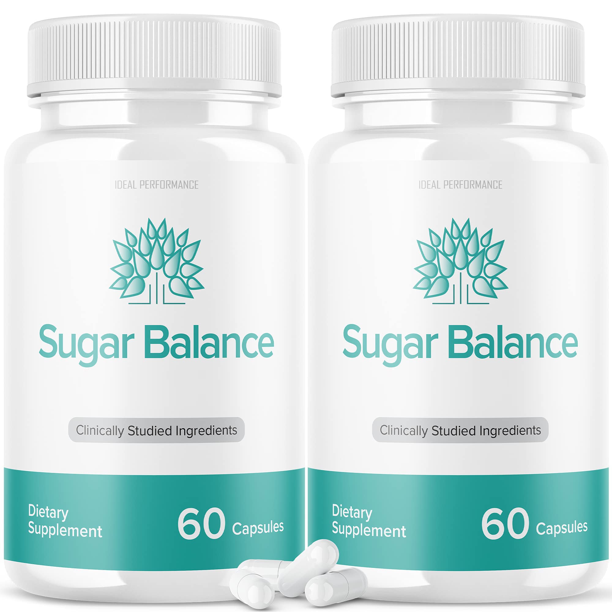 IDEAL PERFORMANCE SugarBalance bottle close-up showing the two-pack for daily support.