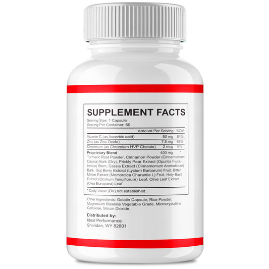 IDEAL PERFORMANCE SugarDelete blood formula pills on package, designed for daily use.