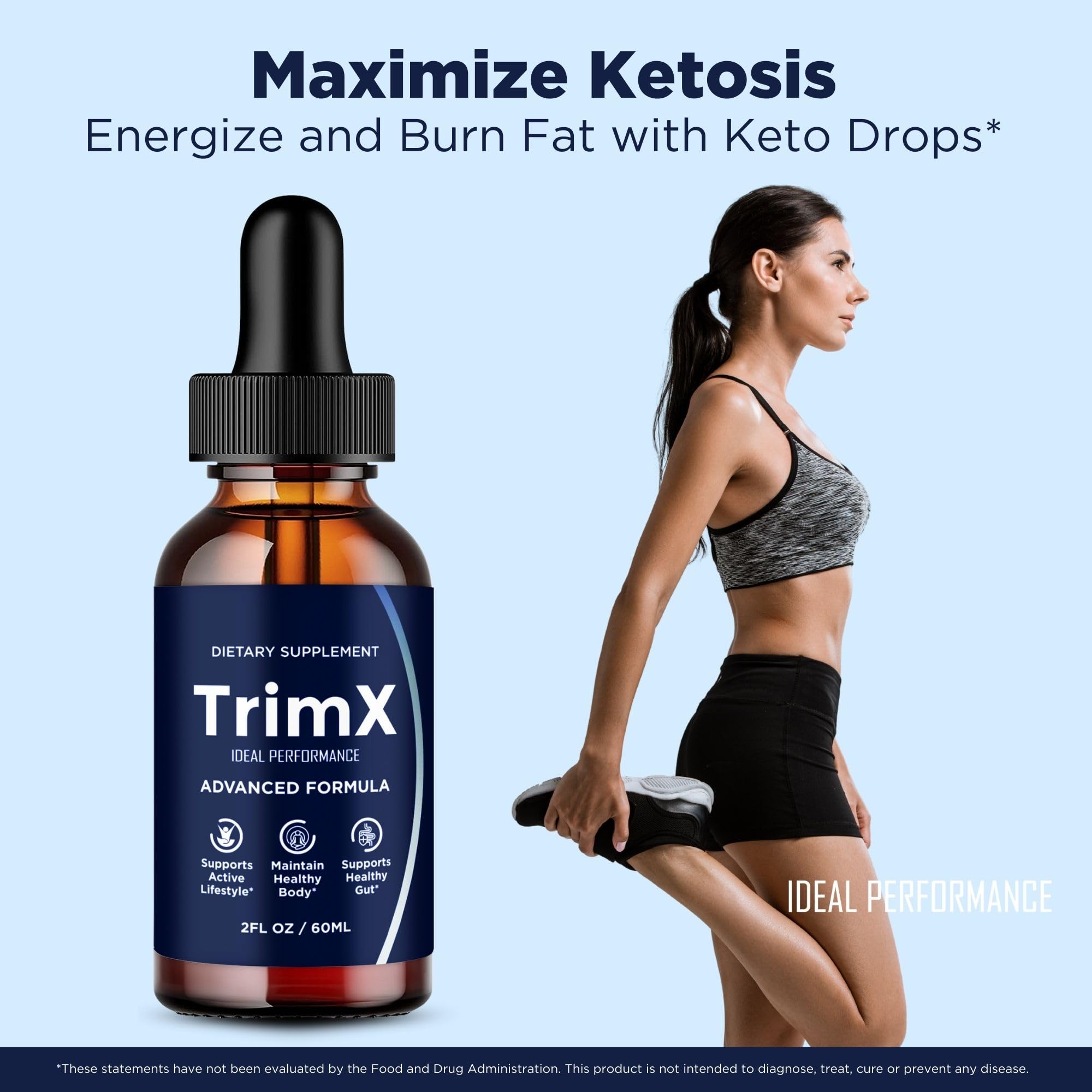 Usage drop showing convenient daily servings with TrimX Drops.