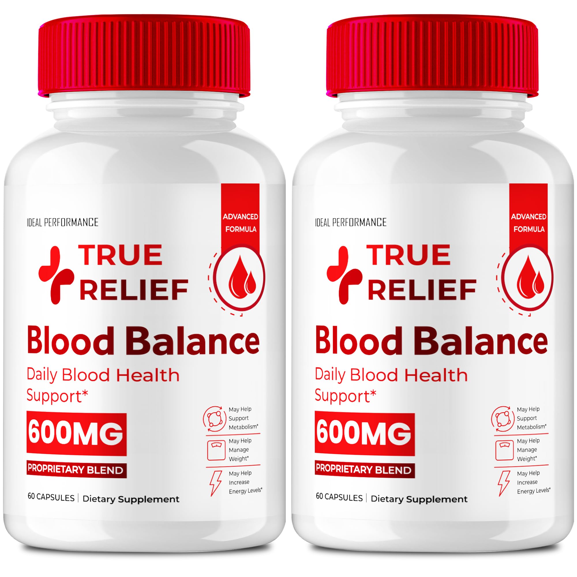 IDEAL PERFORMANCE True Relief Blood Balance bottle supports healthy circulation and balanced levels
