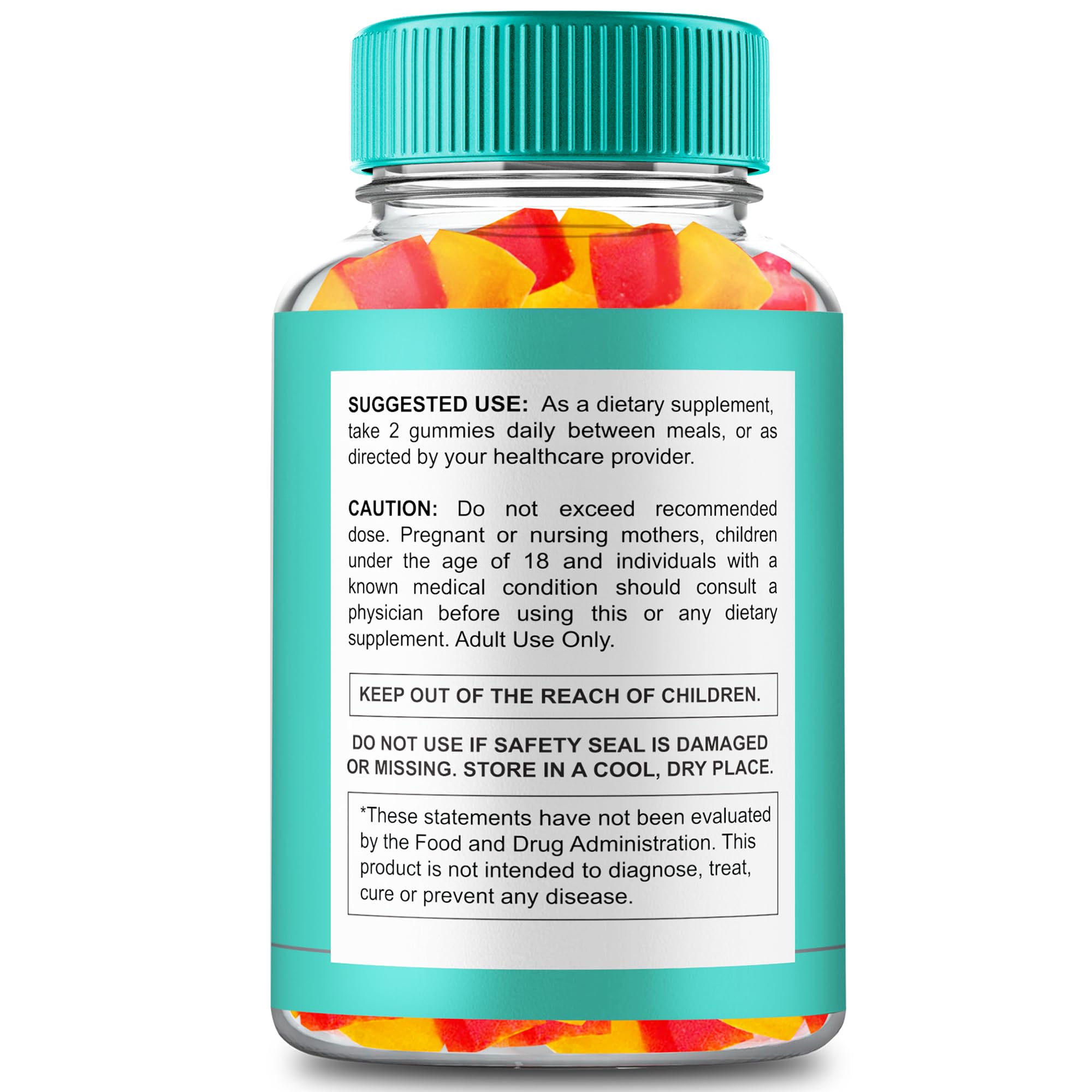 IDEAL PERFORMANCE Twin Elements Gummies closeup label highlights flavors and ingredients.