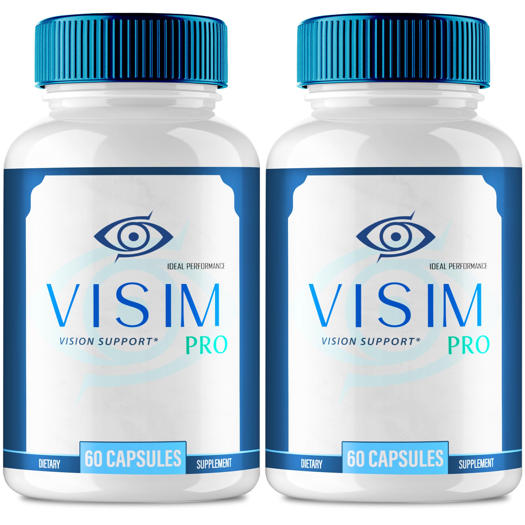 IDEAL PERFORMANCE Visim Pro bottle highlights extra strength eye support for clearer vision.