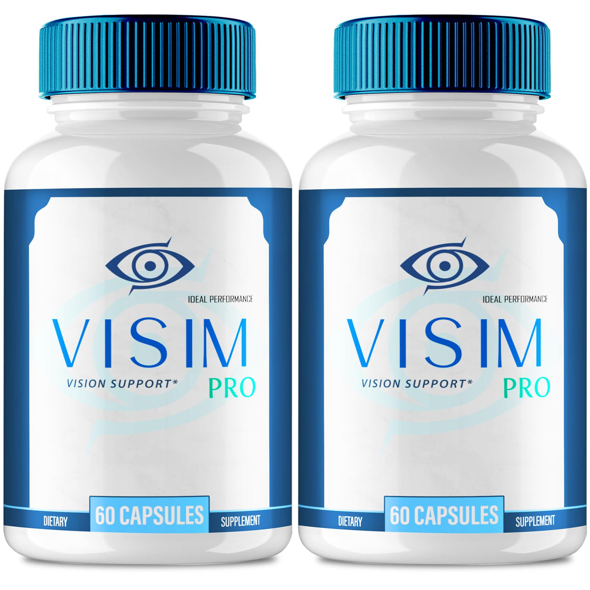 IDEAL PERFORMANCE Visim Pro bottle highlights extra strength eye support for clearer vision.