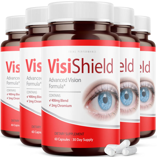 IDEAL PERFORMANCE Visishield bottle showing advanced vision formula for daily eye support.