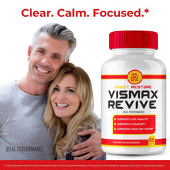 IDEAL PERFORMANCE Vismax Revive pill closeup emphasizing natural formula.