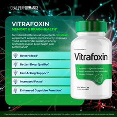 IDEAL PERFORMANCE Vitrafoxin capsules closeup shows capsule texture and quality.