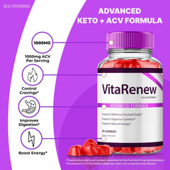 Label close-up on VitaRenew all natural formula