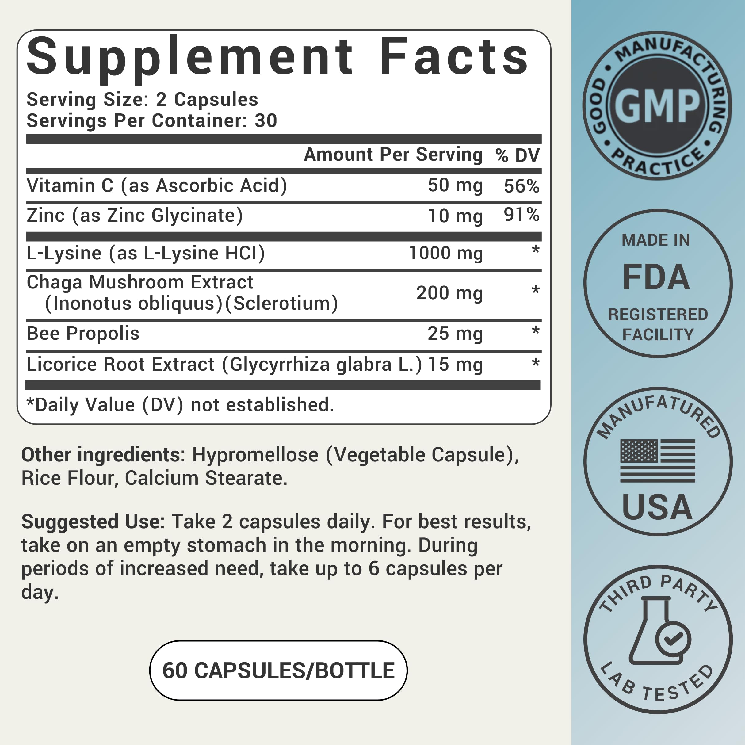 Ideal Wellness GMP-compliant facility label indicating quality manufacturing standards.