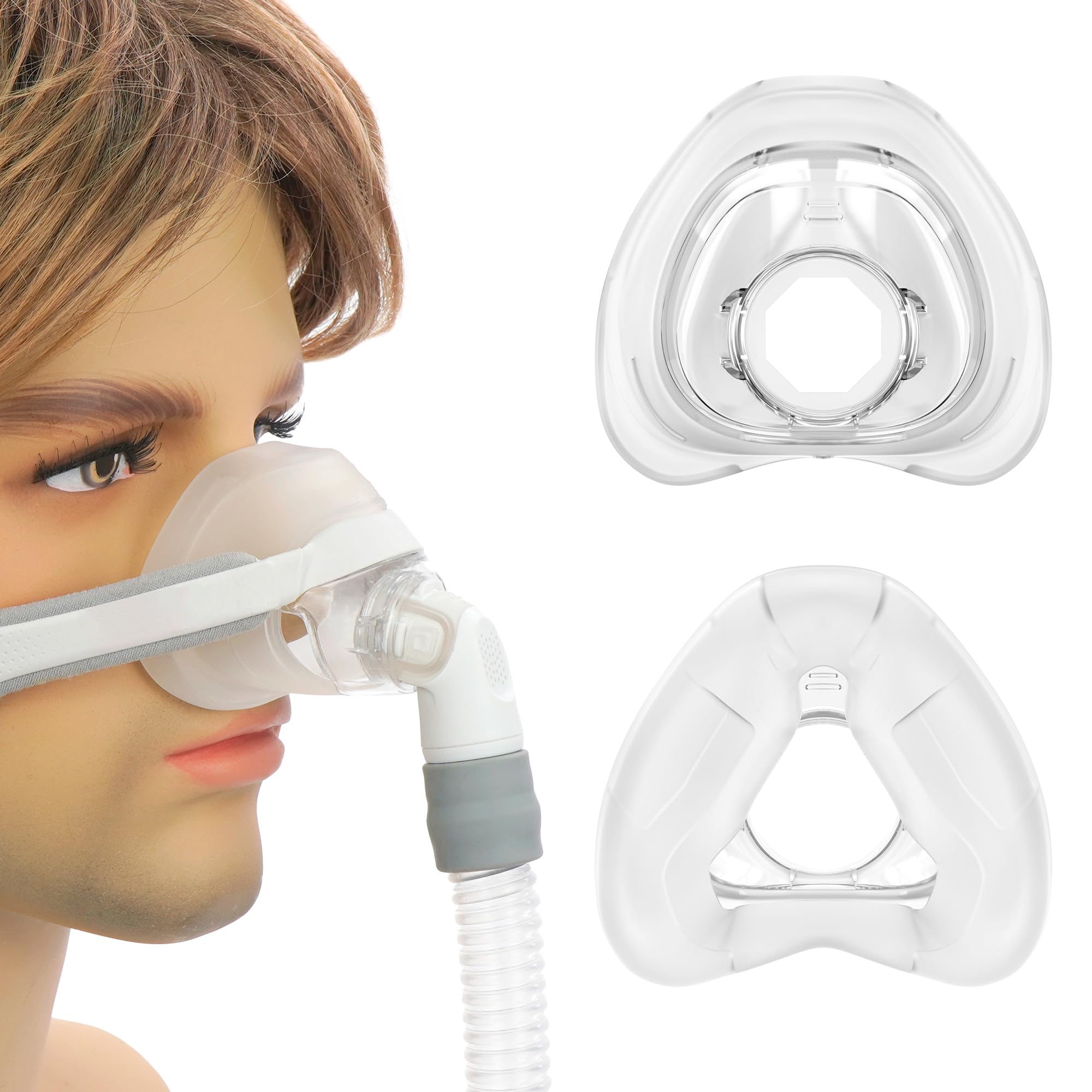 IDEAR nasal cushion for ResMed AirFit N20 close-up shows soft silicone comfort.