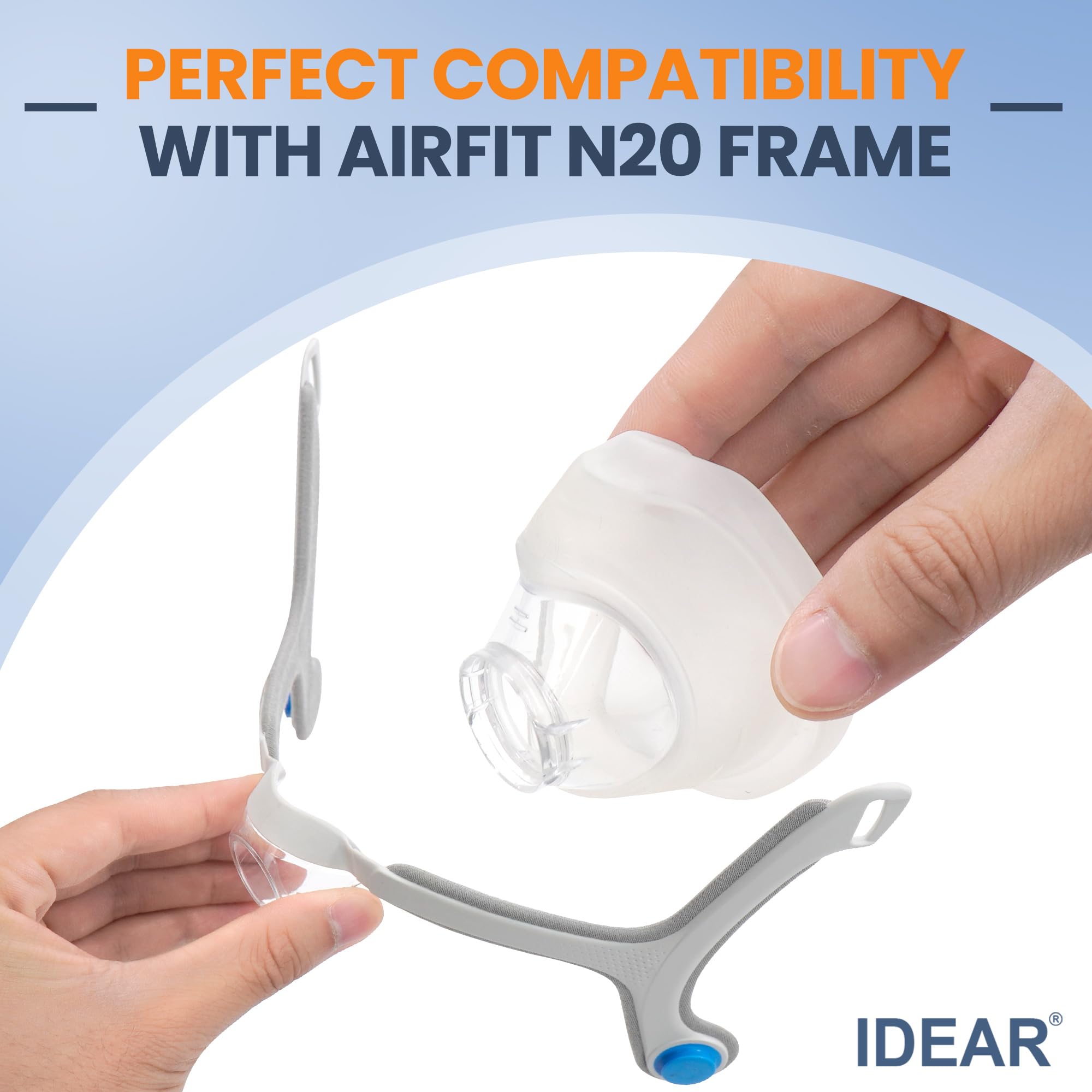IDEAR soft silicone nasal cushion highlights nose-friendly material