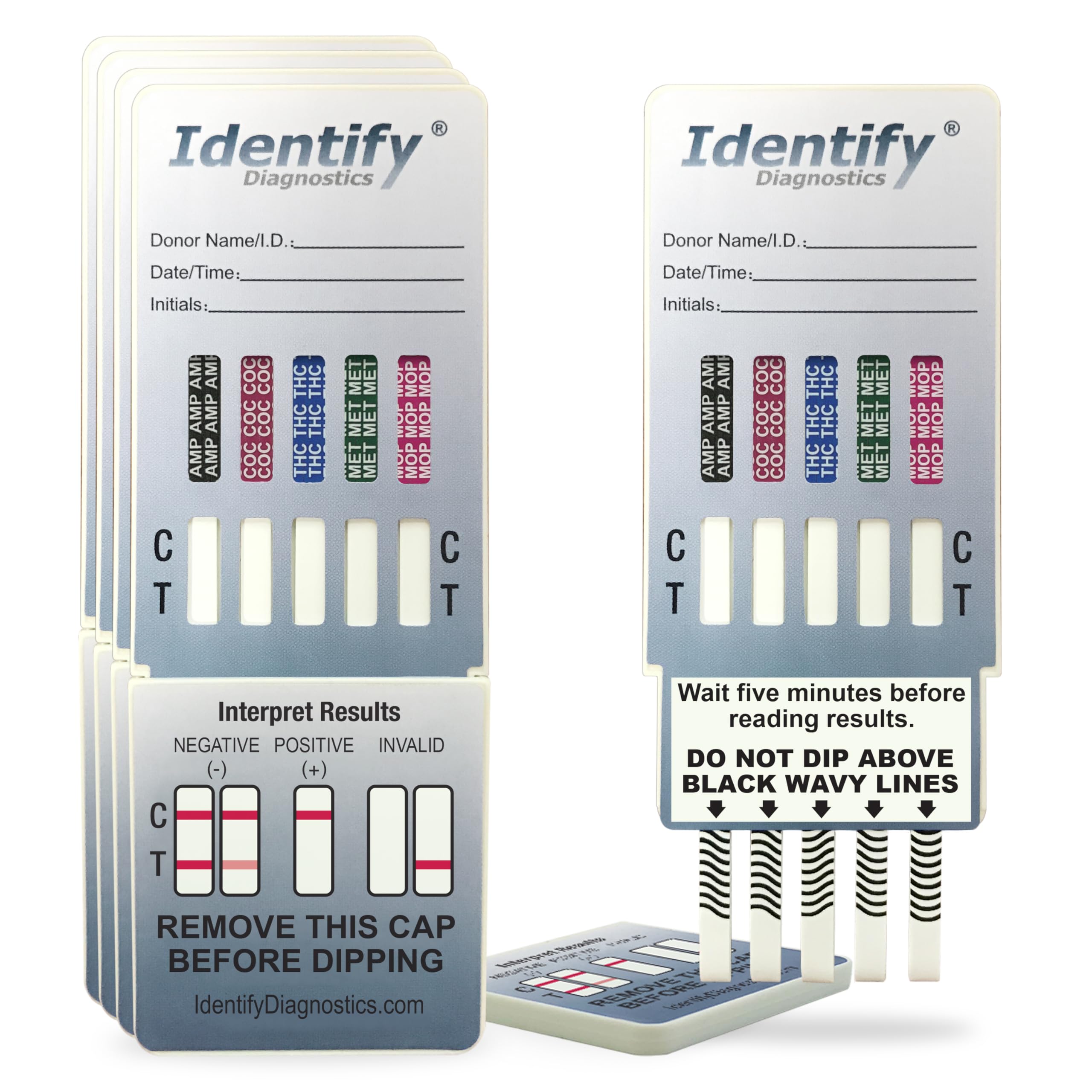 Identify Diagnostics 5-panel dip card pack front view for quick testing