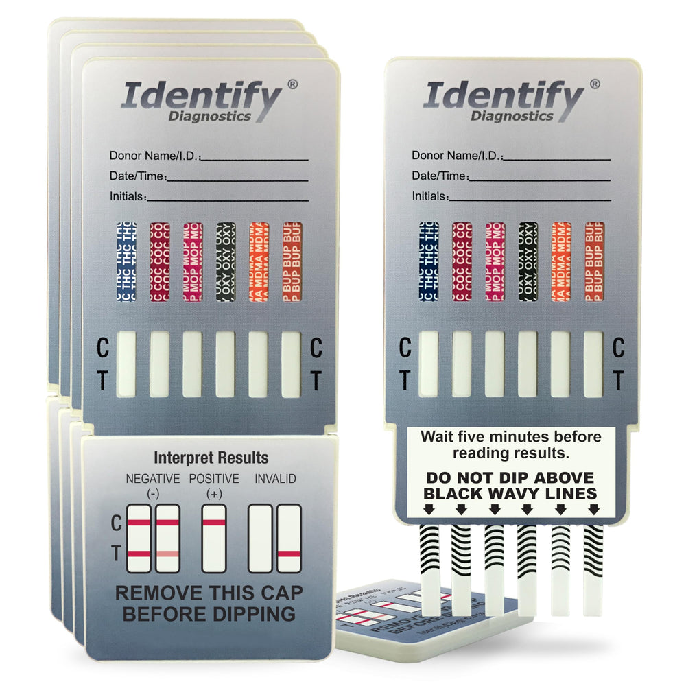 Identify Diagnostics 12 panel drug test card inside view for quick at home screening