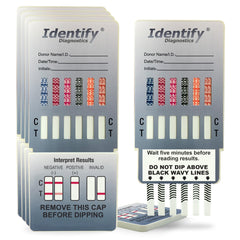 Identify Diagnostics 12 panel drug test card inside view for quick at home screening