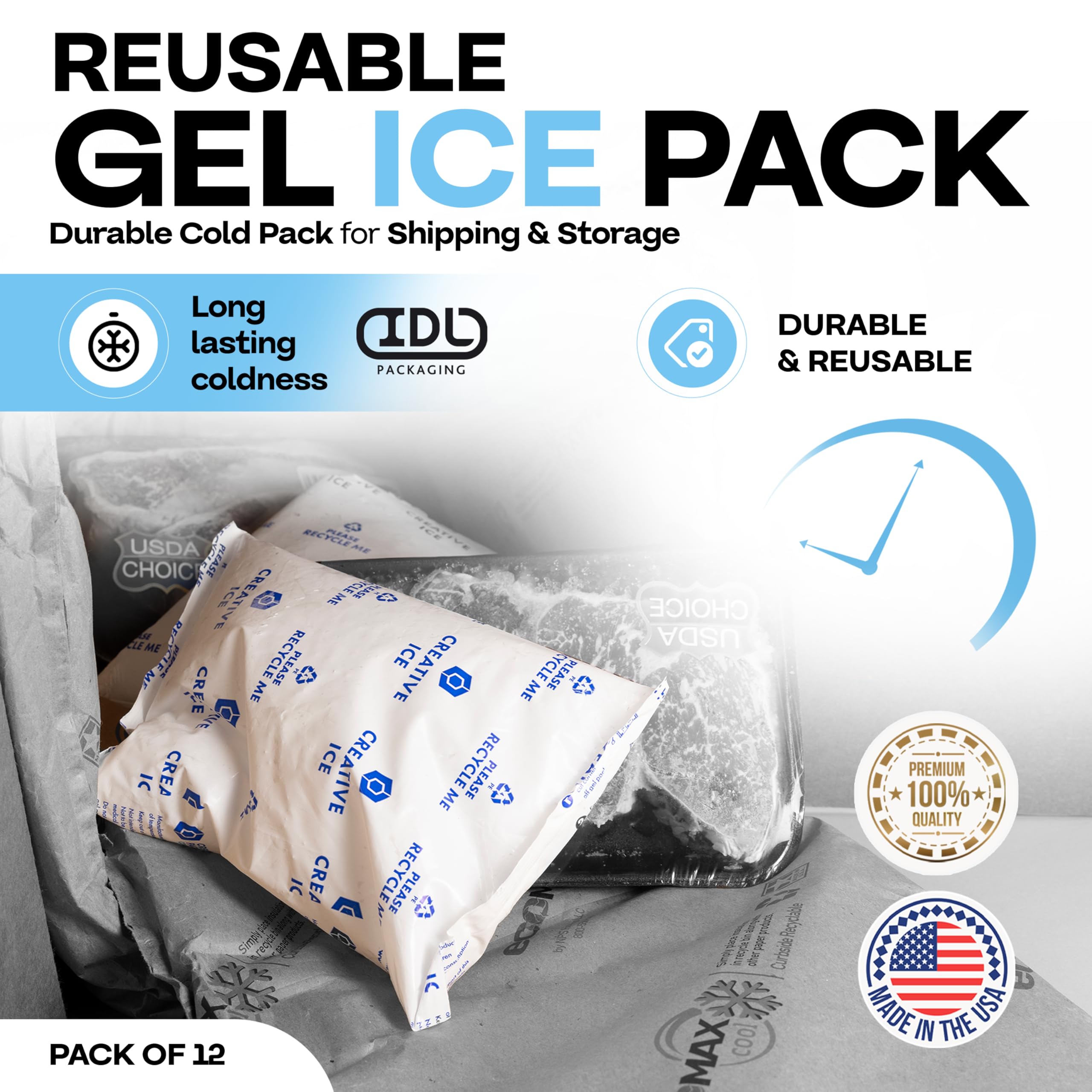 IDL Packaging gel ice pack long-lasting cooling keeps foods fresh for hours