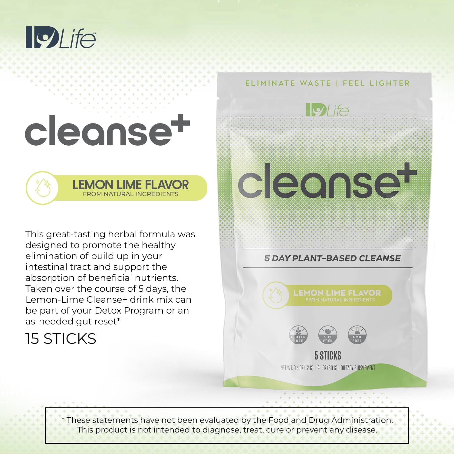 IDLife Cleanse+ in a glass with ice shows an easy mix-and-enjoy routine.