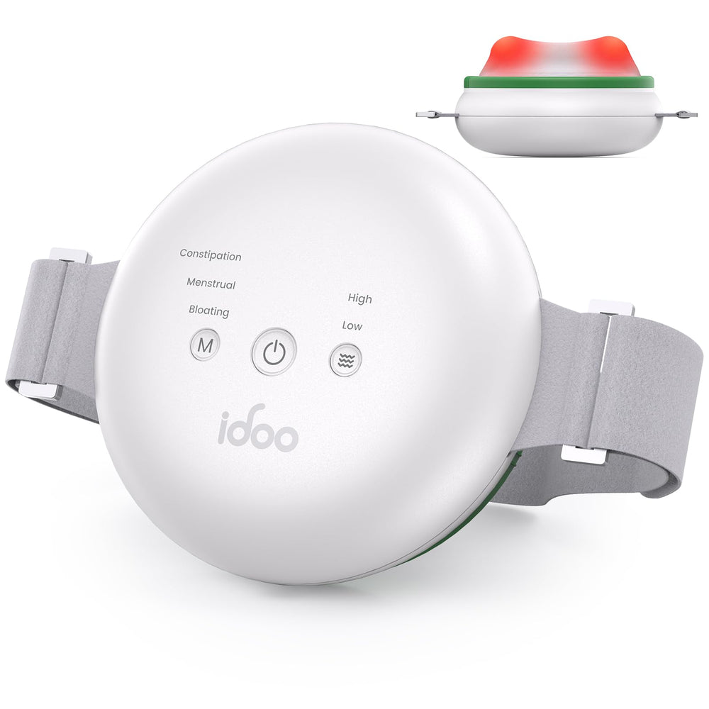 Idoo electric belly massager with heat provides soothing abdominal comfort.