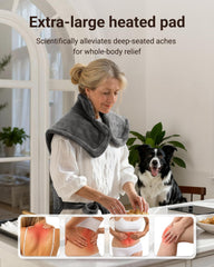 iDOO full-body coverage heating pad draping over neck and torso