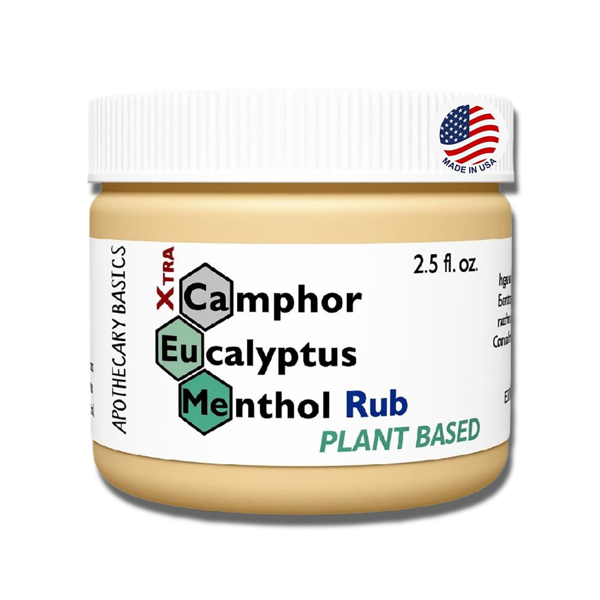 IEG Store Camphor+Eucalyptus+Menthol Xtra Rub jar; rich shea butter for skin comfort.