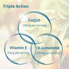 Igennus Advanced CoQ10 label closeup highlights ingredients and GMP assurance.