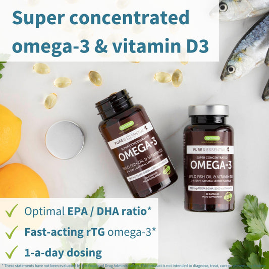 Label close-up on Igennus Advanced rTG Omega-3 showing IFOS purity and quality.
