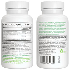 Igennus CoQ10 with Vitamin E illustration signals antioxidant support.