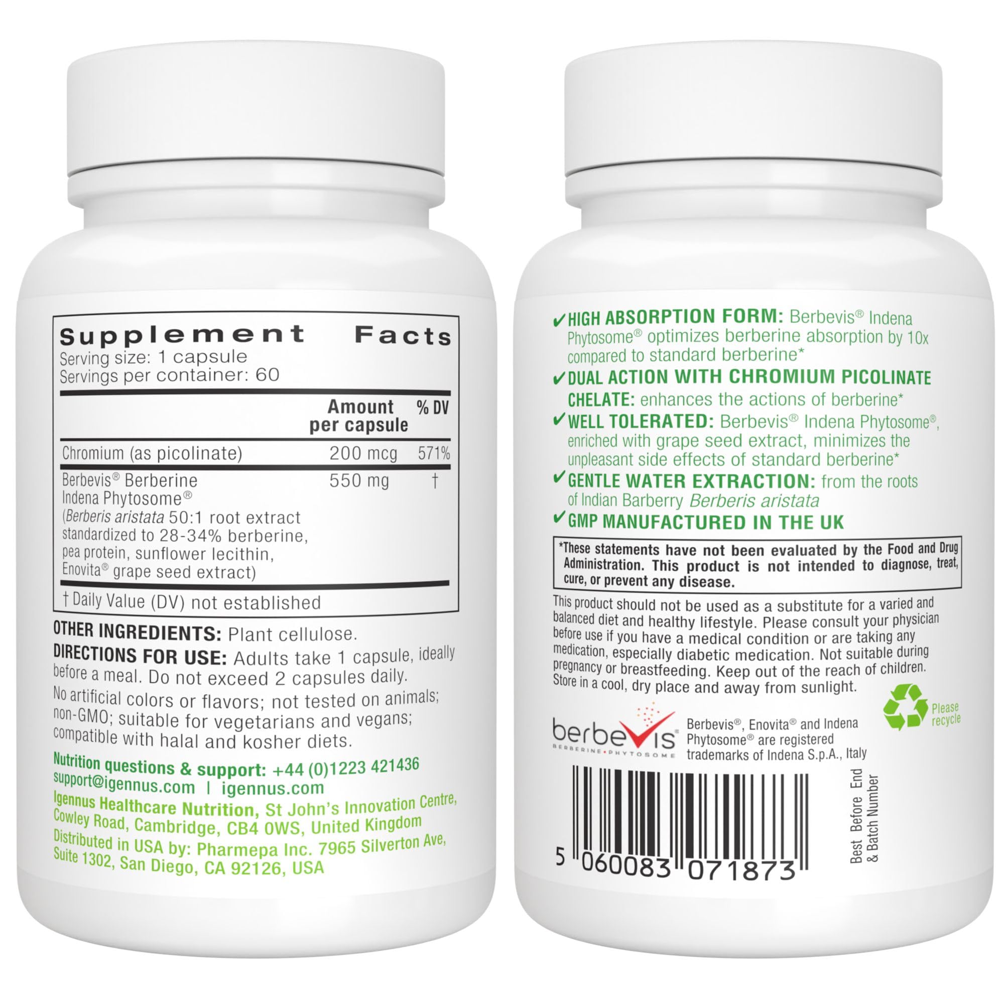 Vegan symbol on Igennus packaging indicates plant-based, hypoallergenic formula.