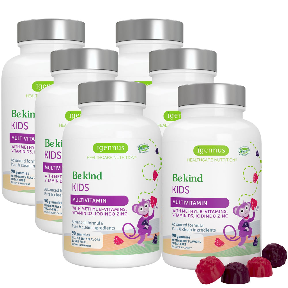 Igennus Methylated Kids Multivitamin Gummy bottle shown for daily nutrient intake