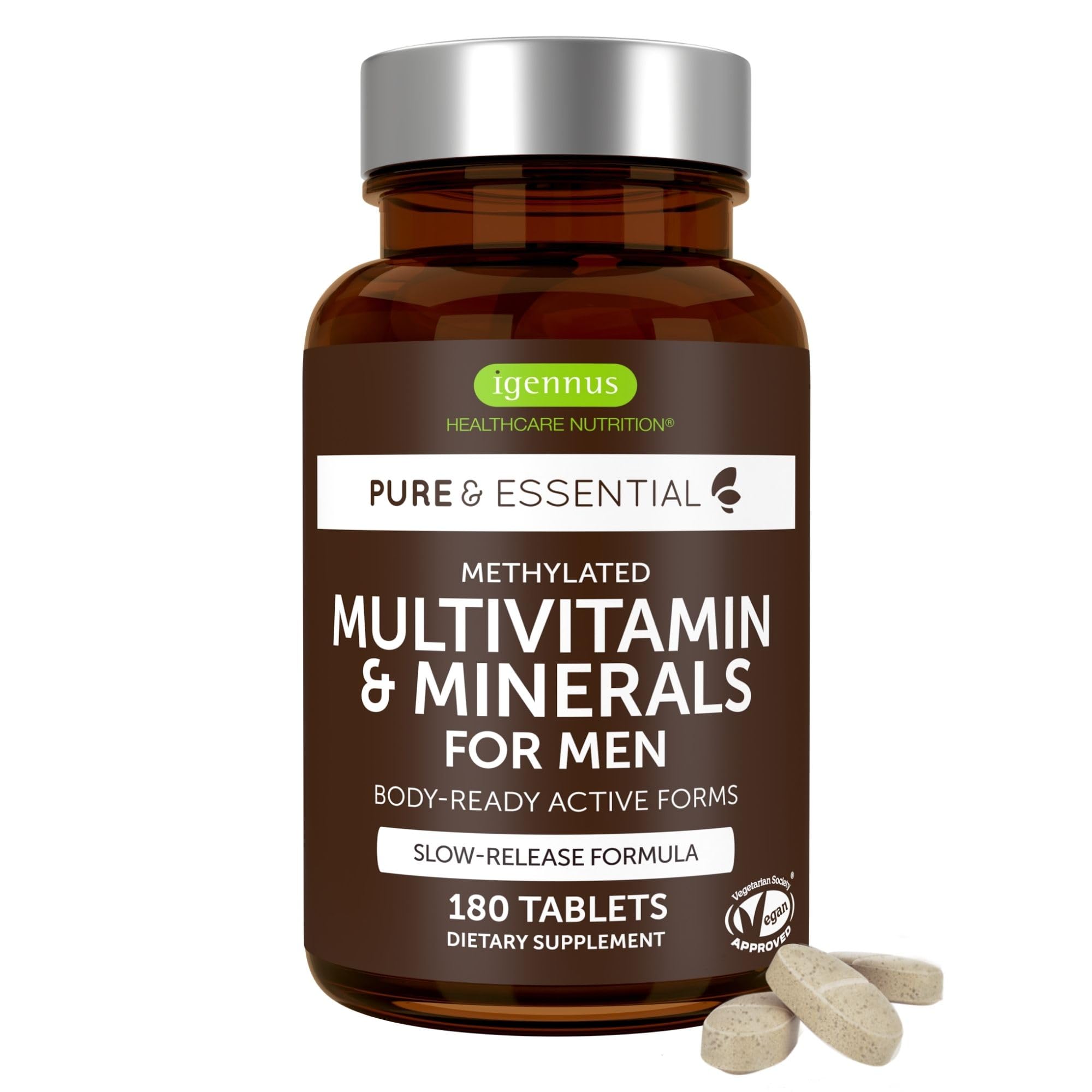 Igennus Methylated Men's Multivitamin bottle for daily nutrition support