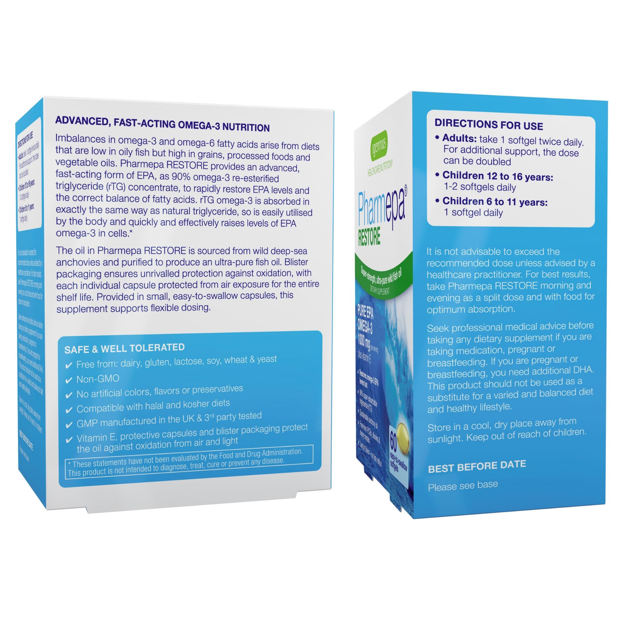 Igennus Pharmepa Restore 10-month supply box suggests long-term value.