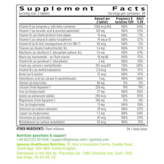 Igennus pure clean label shows filler-free, lab-tested formula