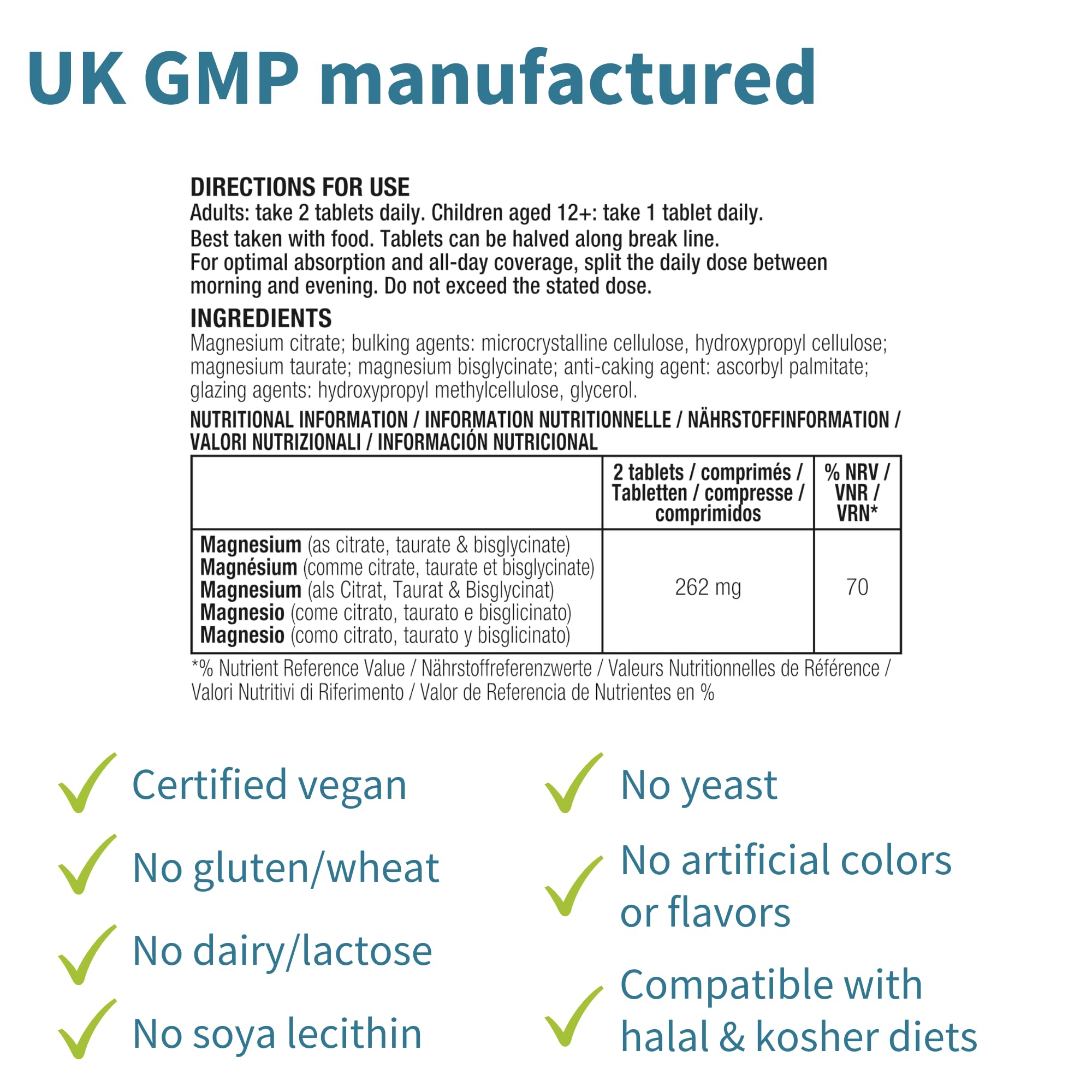 Igennus Superior Triple Magnesium ingredients list highlights chelated forms and uptake pathways.