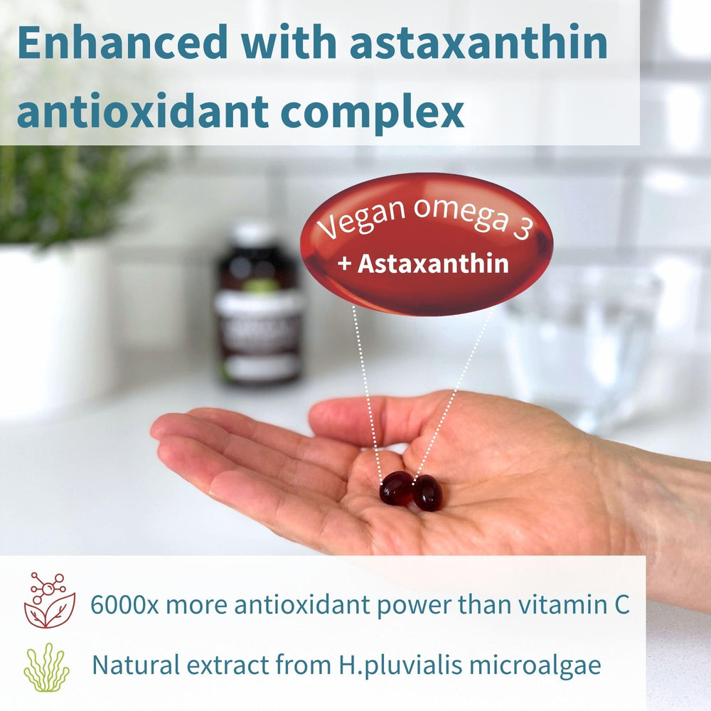 Igennus Omega-3 astaxanthin, lutein, zeaxanthin icons for antioxidants.