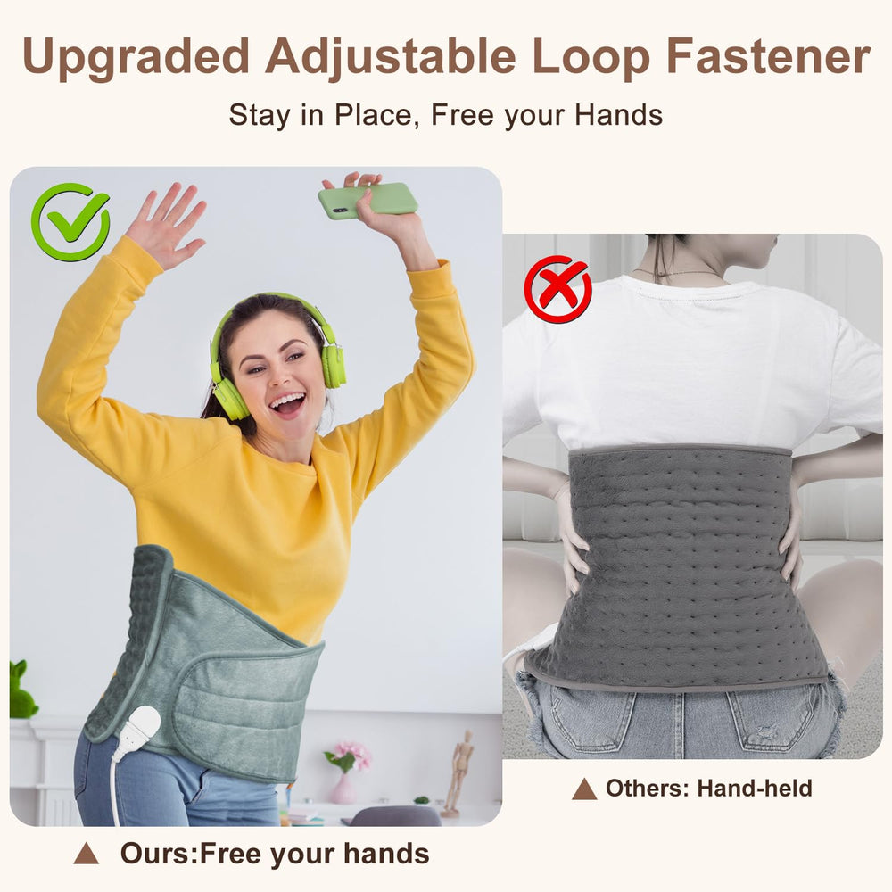 IGXHAVIZ heating pad belt keeps pad in place for hands-free comfort.