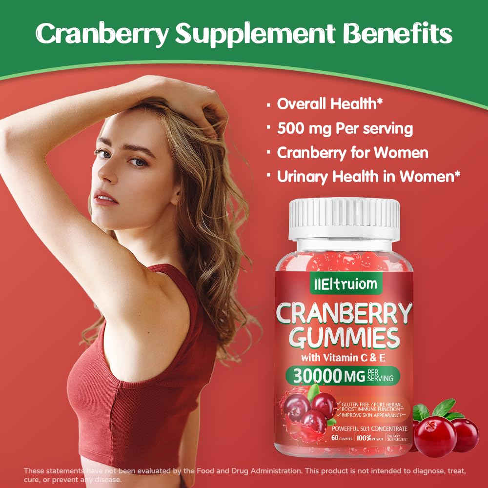 IIEltruiom cranberry gummies ingredients with vitamins C and E