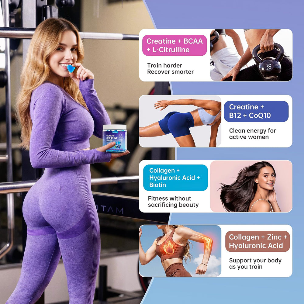 Glass bottle of IIEltruiom Creatine Gummies in a premium fitness setting.