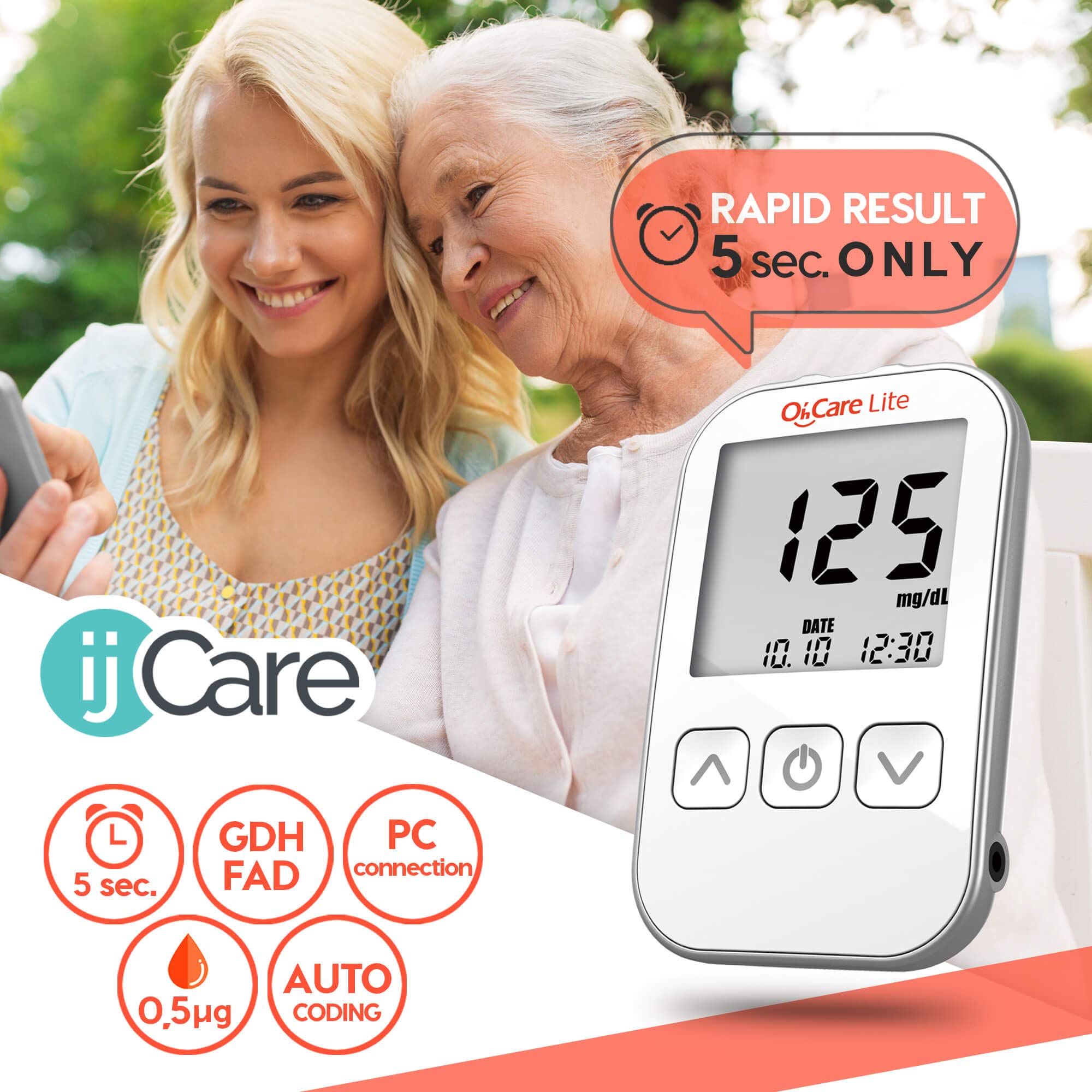 ijCare Oh’Care Lite lancets 200 pack ready for comfortable daily testing