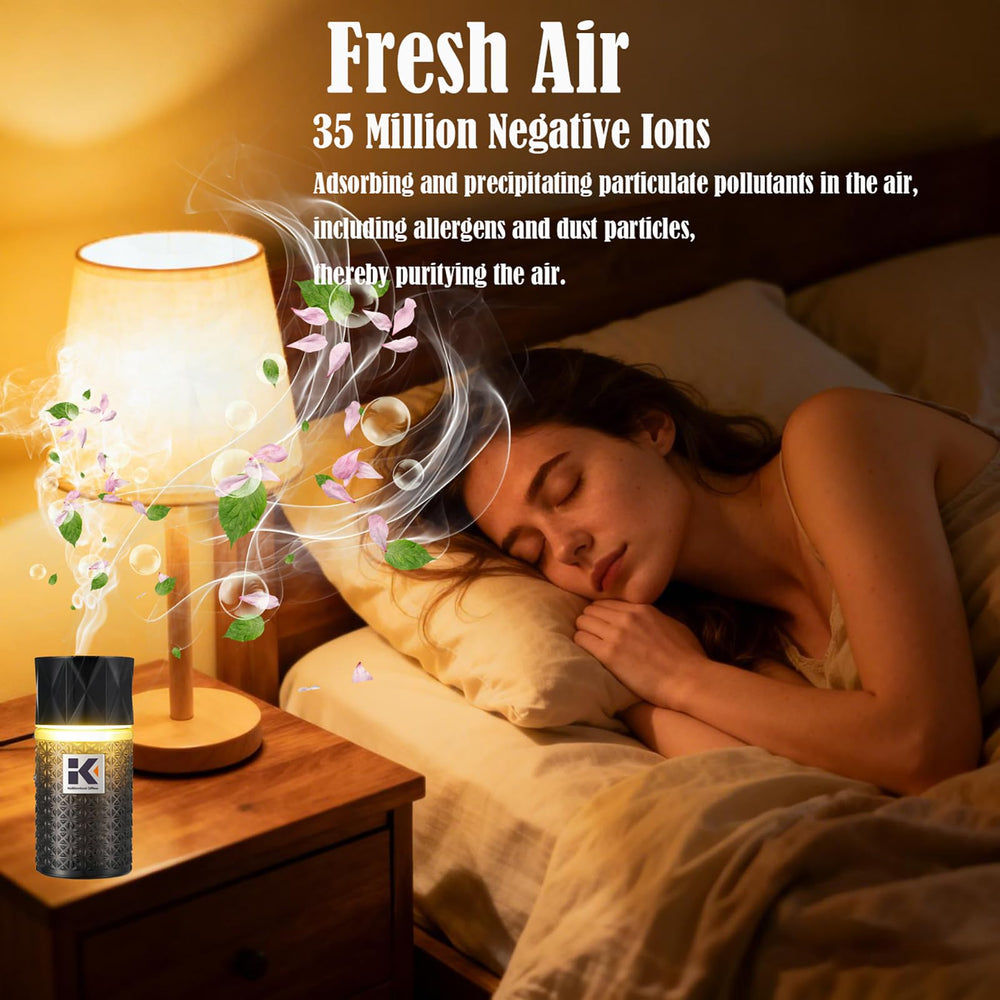 Ikeda scents diffuser demonstrates 3 mist modes for customizable ambience.