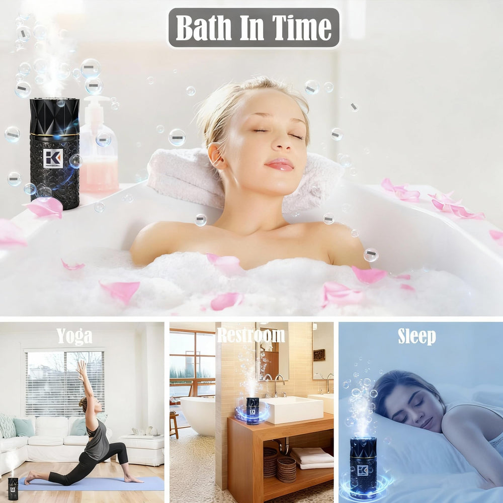 Ikeda scents diffuser features USB charging for easy recharging on the go.