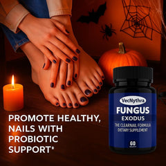 iKeener Fungus Exodus capsules closeup emphasizes nutrient-rich formula for nail resilience