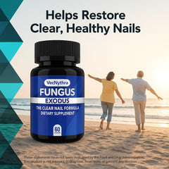 iKeener Fungus Exodus bottle with water suggests an easy daily routine