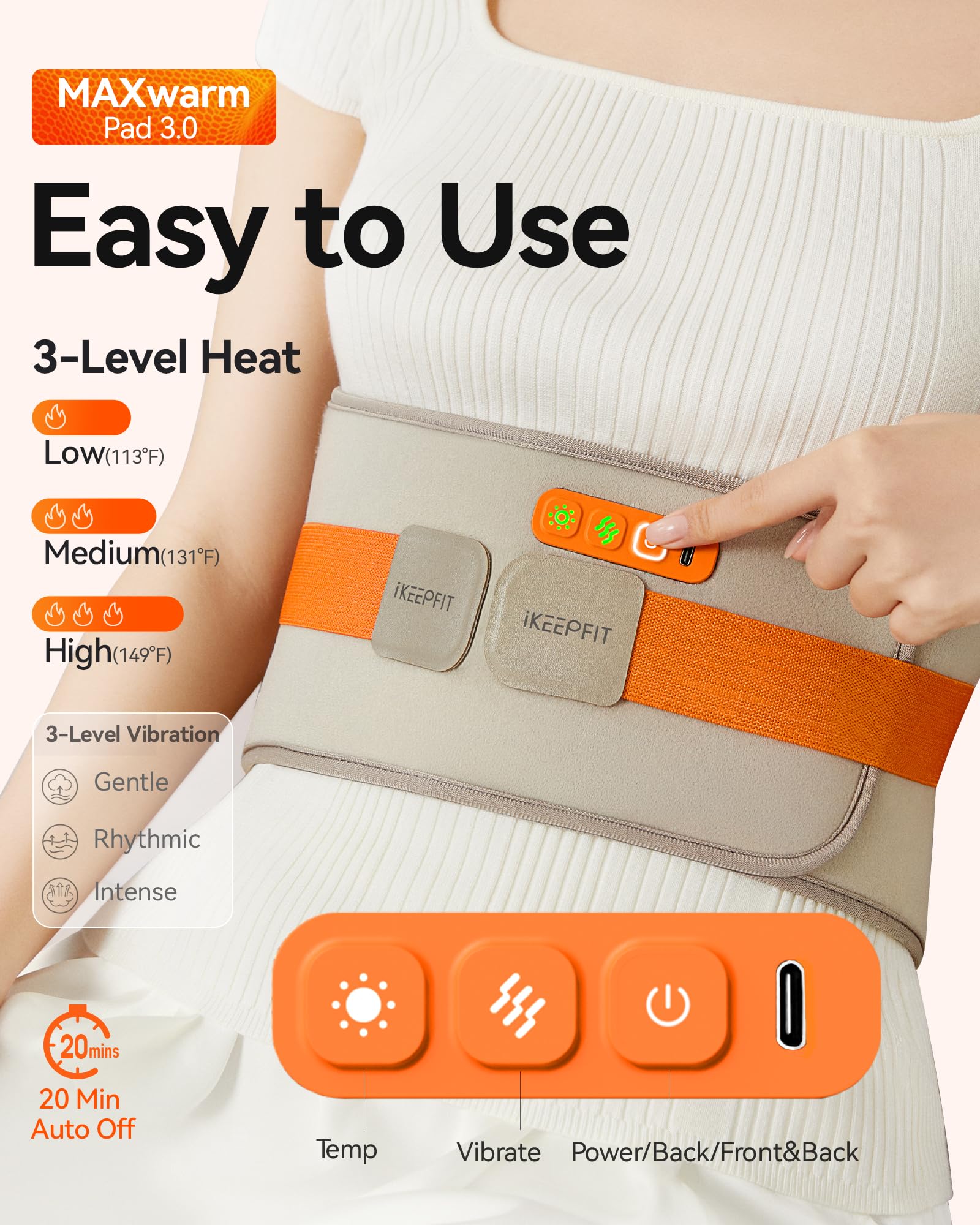 IKEEPFIT extended straps securing warmth with stable contact.