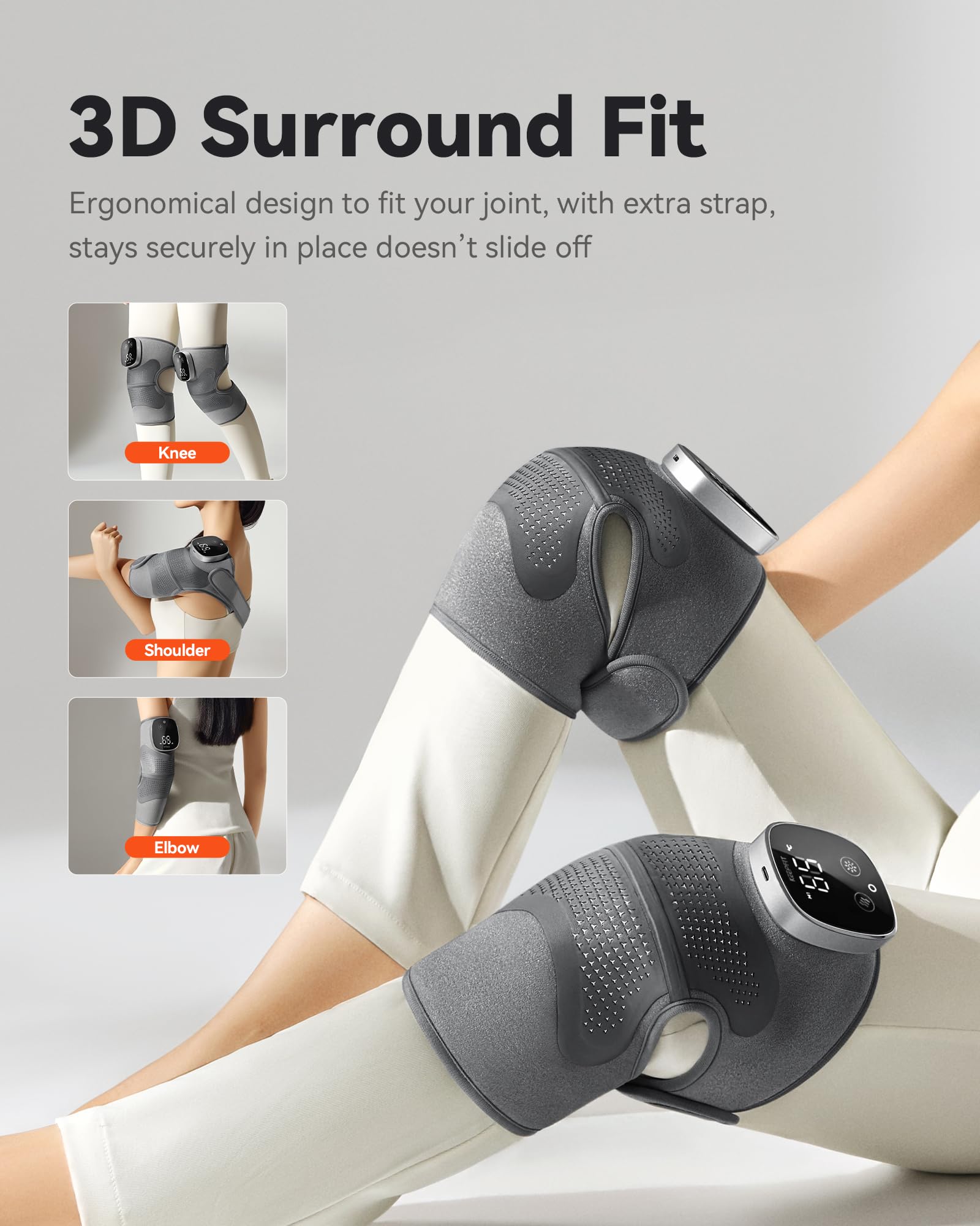 IKEEPFIT knee massager uses soft materials for skin-friendly comfort.