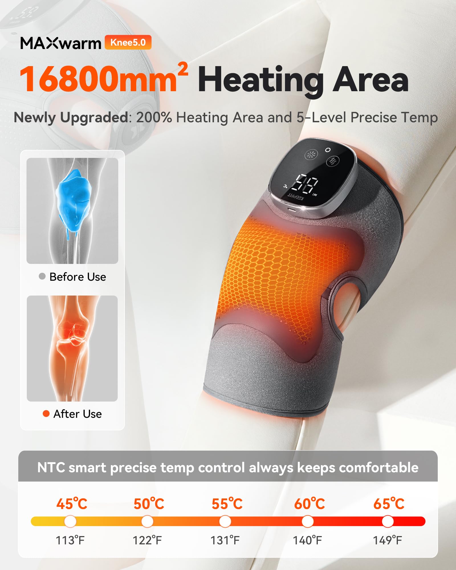 IKEEPFIT knee massager is cordless for on-the-go heat and massage.