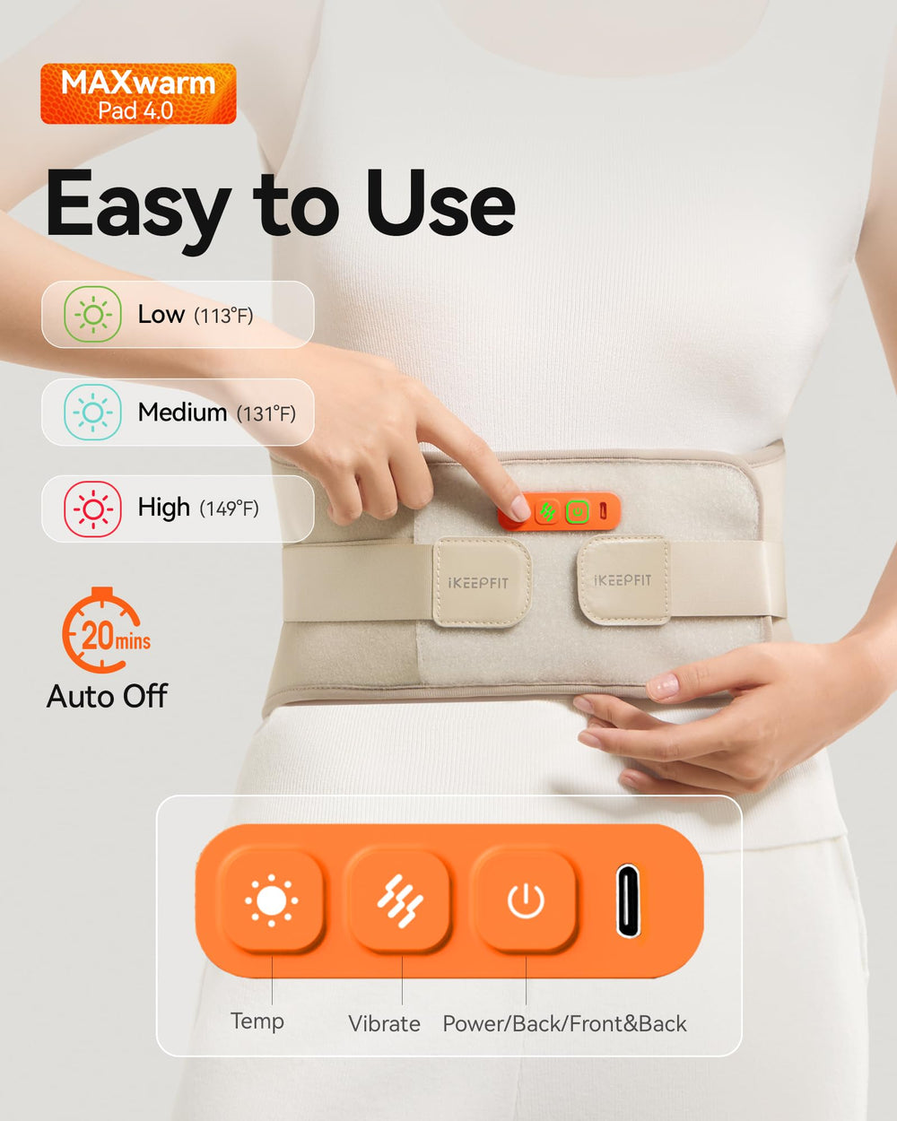 IKEEPFIT MAXwarm 4.0 8000mAh battery powers cordless sessions