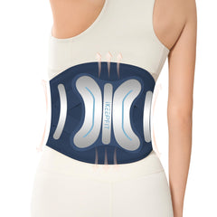 IKEEPFIT MAXwarm 4.0 cordless back brace worn for targeted lumbar support.