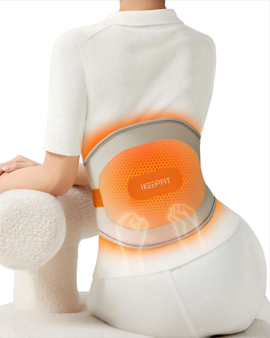 IKEEPFIT portable heating pad back view for on-the-go relief.